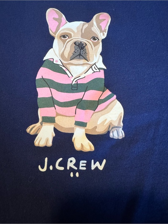 J. Crew Tops - J. Crew Collector Tee French Bulldog Graphic T Shirt XL 100% Cotton